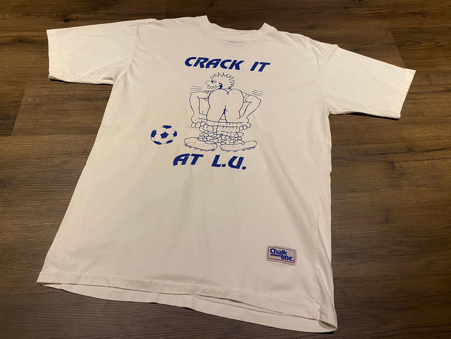 Crackin' It At Laurentian University Graphic Tee | Size XL | Vintage 1990s College White T-Shirt | Sudbury, Ontario | Free Shipping to USA |