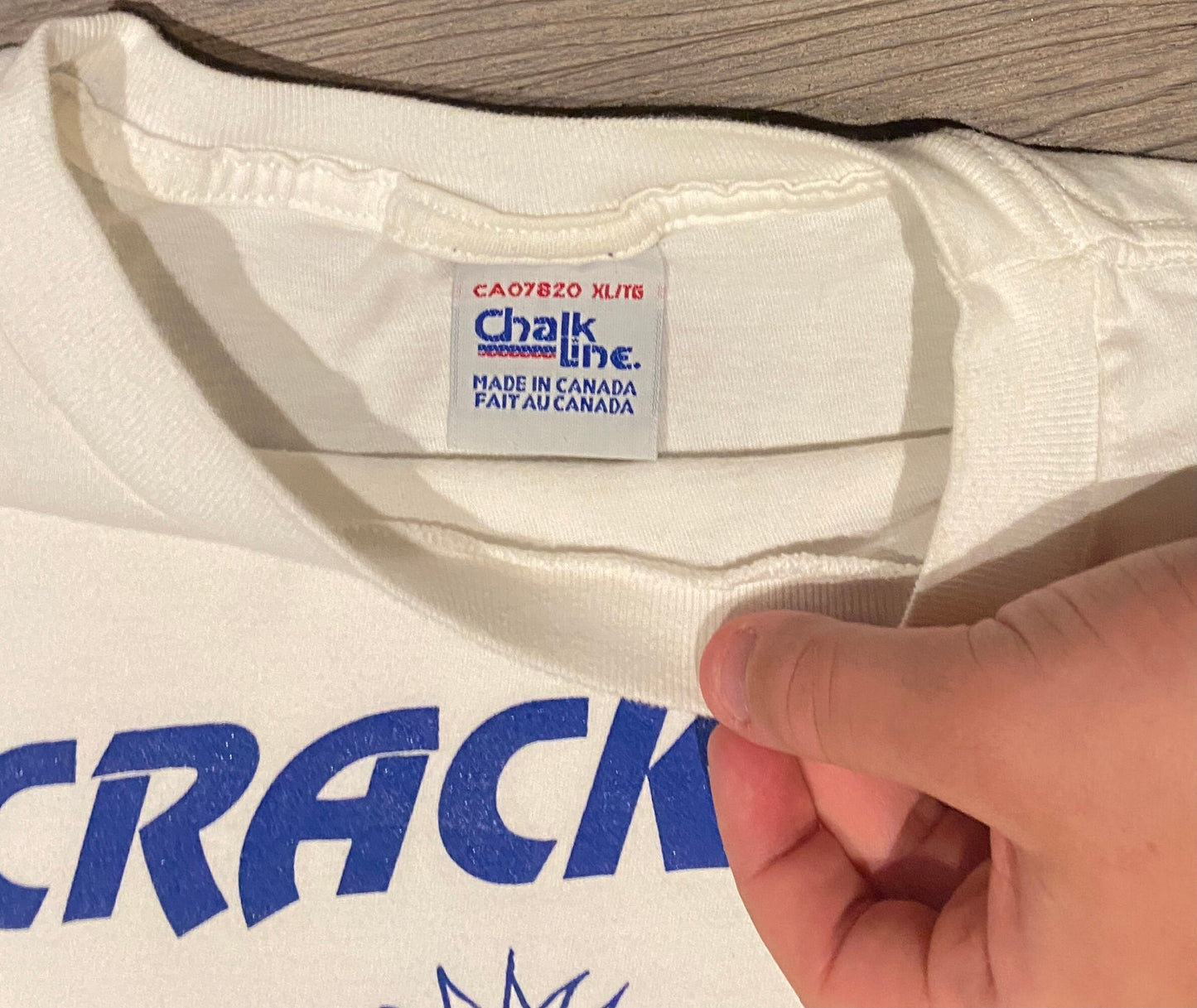 Crackin' It At Laurentian University Graphic Tee | Size XL | Vintage 1990s College White T-Shirt | Sudbury, Ontario | Free Shipping to USA |