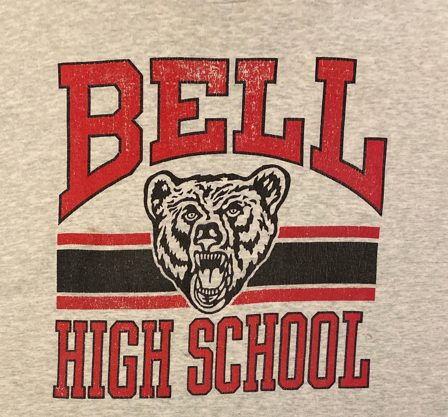 Bell Bruins High School Graphic Tee | Size Large | Vintage 1990s Grey Single Stitch T-Shirt | Ottawa, Canada | Free Shipping to USA |