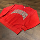 Audubon Spell Out Graphic Crewneck | Size XL | Vintage 1990s Grey & Red Sweater | Made in USA | Free Shipping to USA |