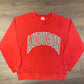 Audubon Spell Out Graphic Crewneck | Size XL | Vintage 1990s Grey & Red Sweater | Made in USA | Free Shipping to USA |