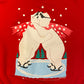 Polar Bears Hugging Graphic Crewneck | Size XL | Vintage 1990s Marci Lipman Graphics Red Sweater | Free Shipping to USA |