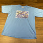 Dolphins In The Ocean Graphic Tee | Size Medium | Vintage 2000s Aquatic Animal Graphic Light Blue T-Shirt | Free Shipping to USA |