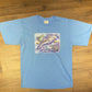 Dolphins In The Ocean Graphic Tee | Size Medium | Vintage 2000s Aquatic Animal Graphic Light Blue T-Shirt | Free Shipping to USA |