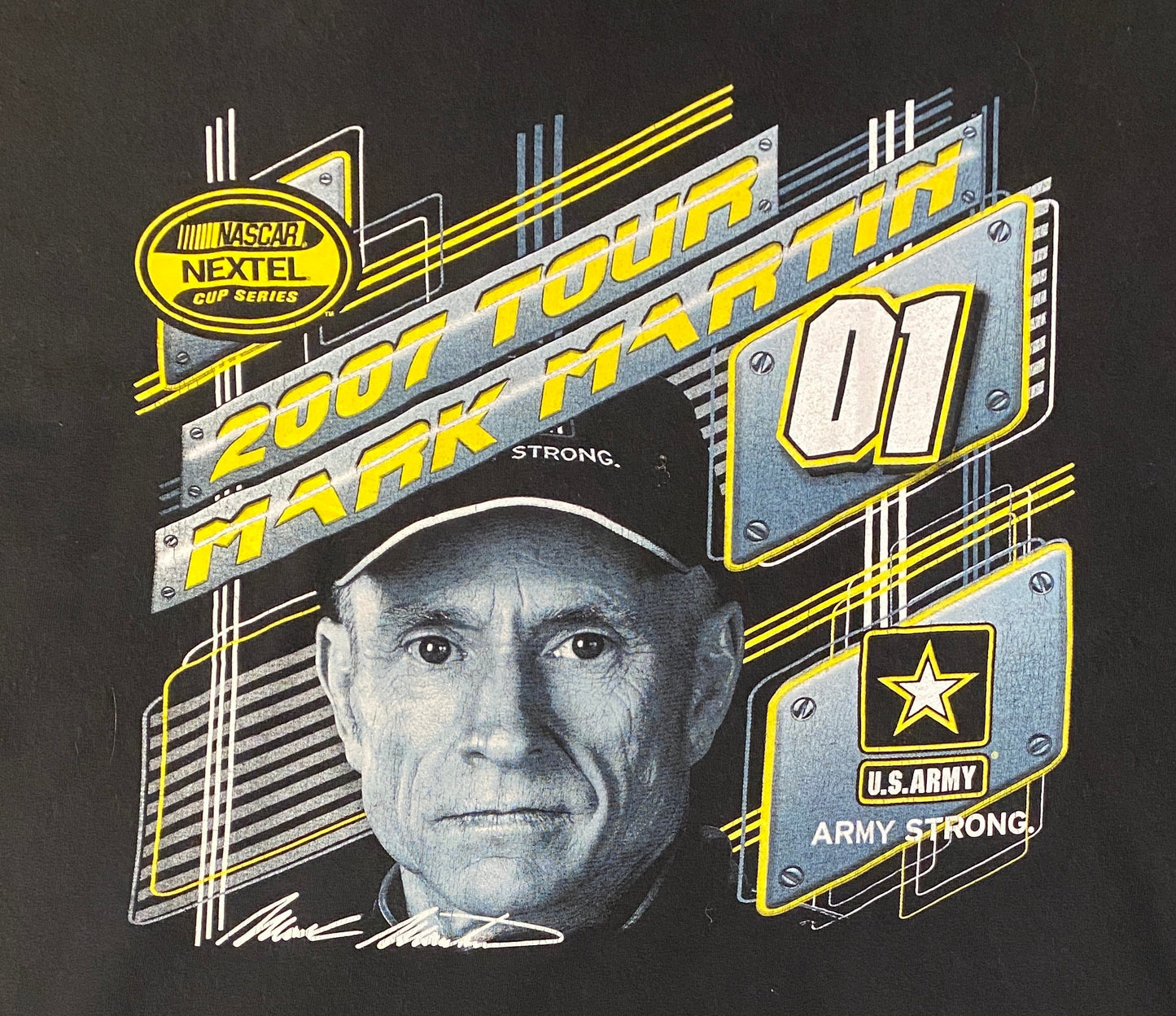 Mark Martin NASCAR Nextel Cup Series Graphic Tee | Size Large | Vintage 2000s NASCAR Racing Black T-Shirt | Free Shipping to USA |