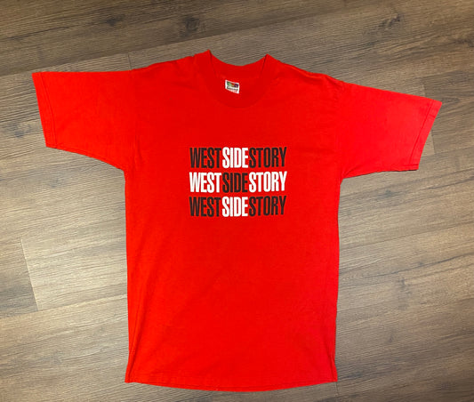 West Side Story Graphic Tee | Size Large | Vintage 2000s Romantic Musical Red T-Shirt | Fruit of the Loom | Free Shipping to USA |