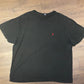 Polo Ralph Lauren Small Embroidered Logo Tee | Size XXL | Vintage 2000s Retro Black Branded T-Shirt | Red Embroidered |Free Shipping to USA|