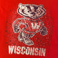 Wisconsin Badgers Graphic Tee | Size Large | Vintage 1990s College Sports Red T-Shirt | Nutmeg Branded | Free Shipping to USA |