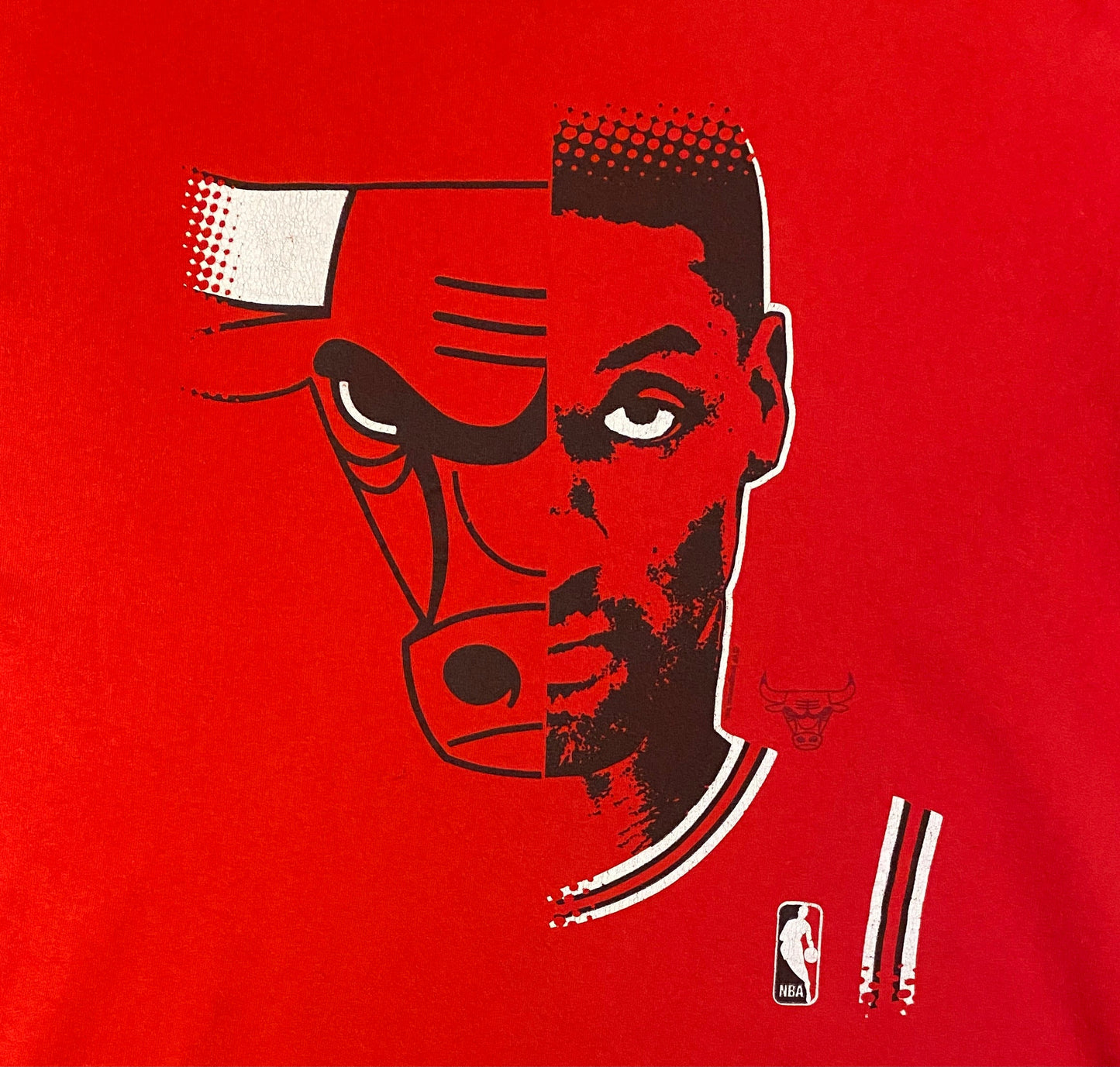 Chicago Bulls Dennis Rodman Graphic Tee | Size XL | Vintage 2000s NBA Basketball Red T-Shirt | Free Shipping to USA |