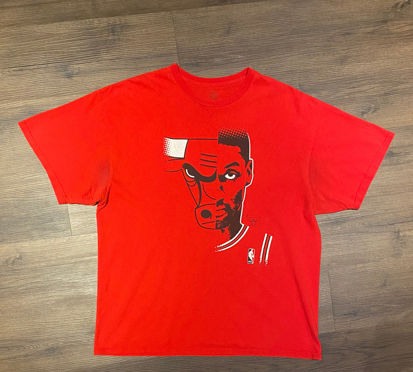 Chicago Bulls Dennis Rodman Graphic Tee | Size XL | Vintage 2000s NBA Basketball Red T-Shirt | Free Shipping to USA |