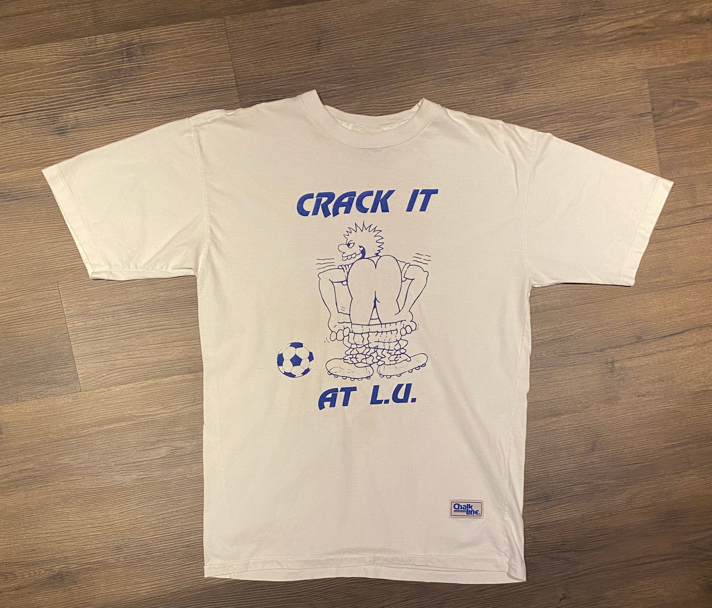 Crackin' It At Laurentian University Graphic Tee | Size XL | Vintage 1990s College White T-Shirt | Sudbury, Ontario | Free Shipping to USA |