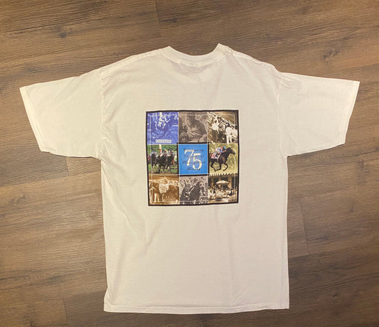 Arlington Park 75th Anniversary Graphic Tee | Size XL | Vintage 2000s Horse Thoroughbred Racing White T-Shirt | Free Shipping to USA |