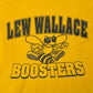 Lew Wallace Boosters Graphic Tee | Size Large | Vintage 1990s College University Band Yellow T-Shirt | Made in USA | Free Shipping to USA |