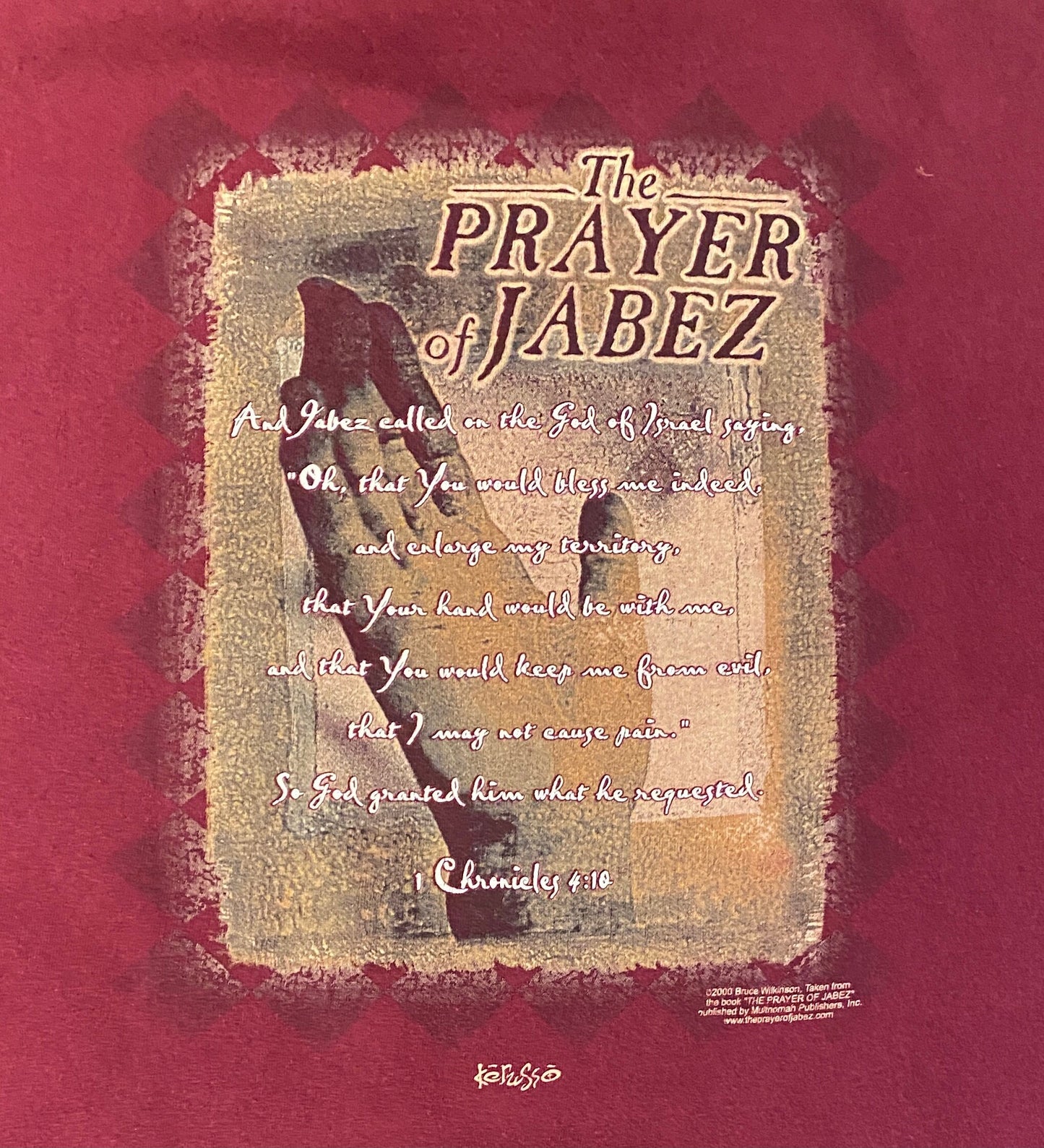 The Prayer of Jabez: Breaking Through to the Blessed Life Graphic Tee | Size XL | Vintage 2000s Religion Red T-Shirt | Free Shipping to USA|