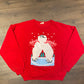 Polar Bears Hugging Graphic Crewneck | Size XL | Vintage 1990s Marci Lipman Graphics Red Sweater | Free Shipping to USA |