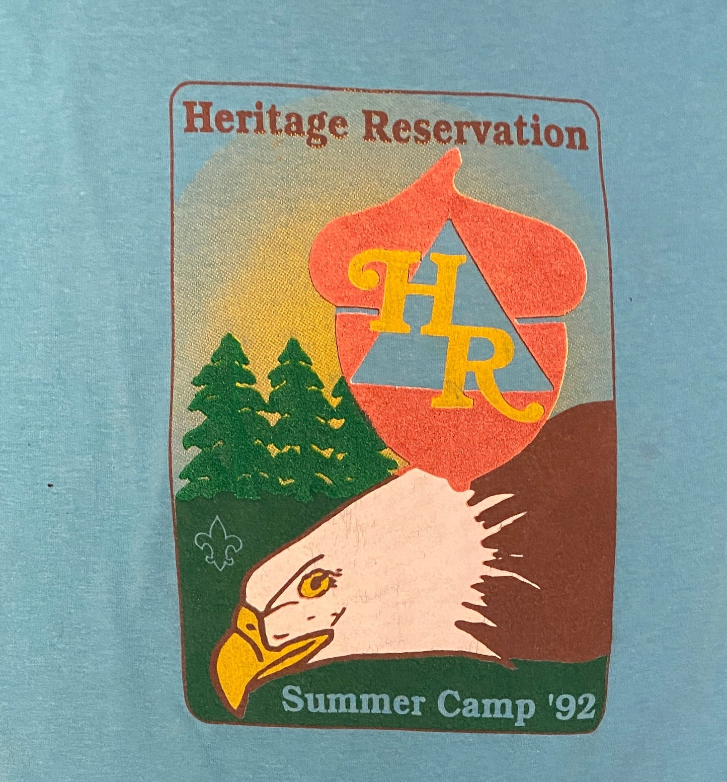 Heritage Reservation Summer Camp 1992 Graphic Tee | Size Medium | Vintage 1990s Single Stitch Blue T-Shirt | Free Shipping to USA |