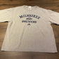 Milwaukee Brewers Adidas Graphic Tee | Size Large | Vintage 2000s MLB Baseball Branded Grey T-Shirt | Free Shipping to USA|