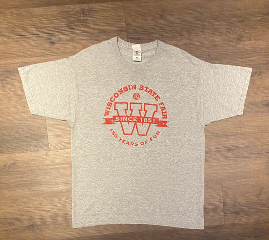 Wisconsin State Fair 150 Years of Fun Graphic Tee | Size Large | Vintage 2000s State Fair Grey T-Shirt | Free Shipping to USA |