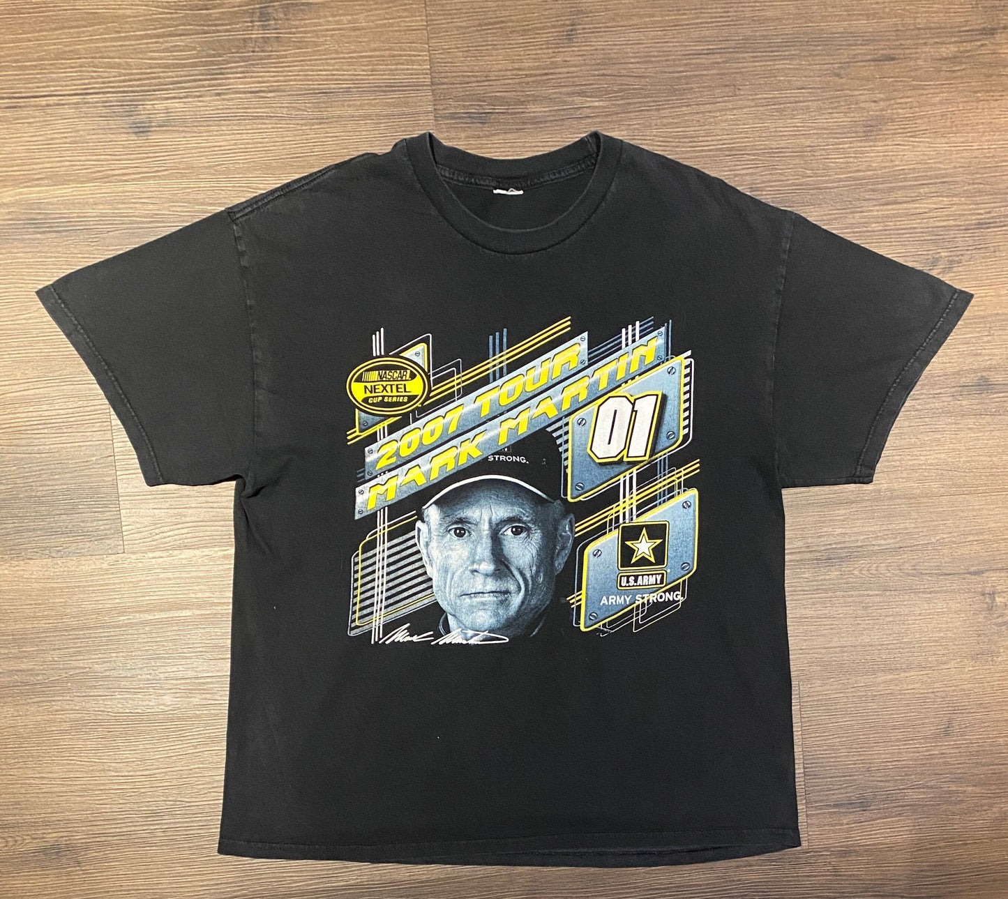 Mark Martin NASCAR Nextel Cup Series Graphic Tee | Size Large | Vintage 2000s NASCAR Racing Black T-Shirt | Free Shipping to USA |