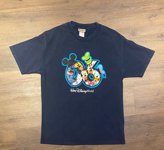 Walt Disney World 2006 Graphic Tee | Size Large | Vintage 2000s Mickey Mouse & Goofy Cartoon Blue T-Shirt | Free Shipping to USA |