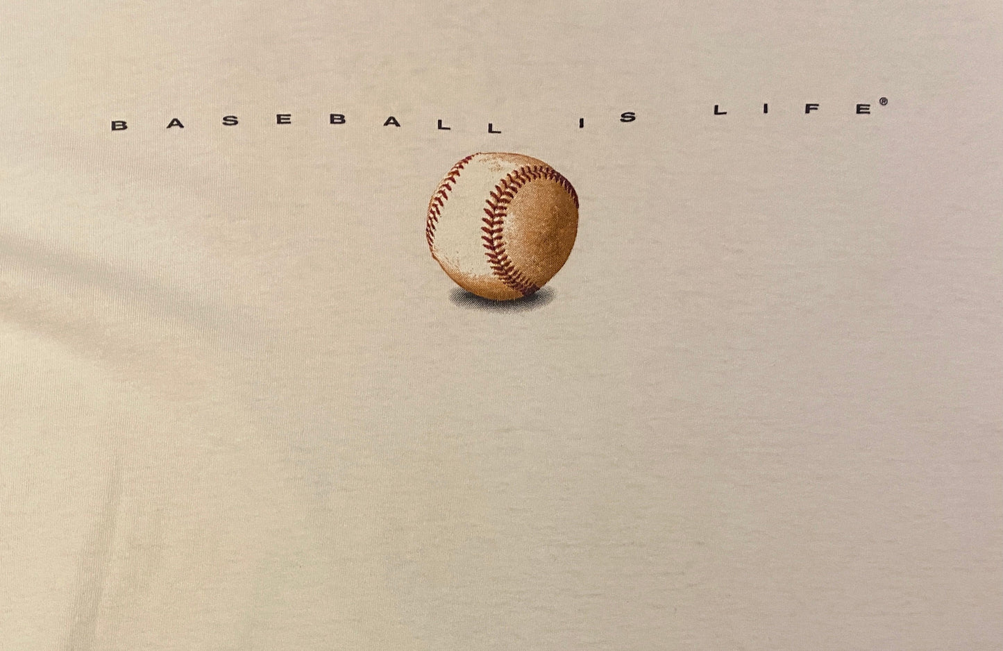 Baseball Is Life Graphic Tee | Size Large | Vintage 1990s Single Stitch White T-Shirt | Made in USA | Free Shipping to USA |