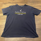 Nautica Spell Out Embroidered Logo Graphic Tee | Size Large | Vintage 1990s Branded Blue T-Shirt | Free Shipping to USA |
