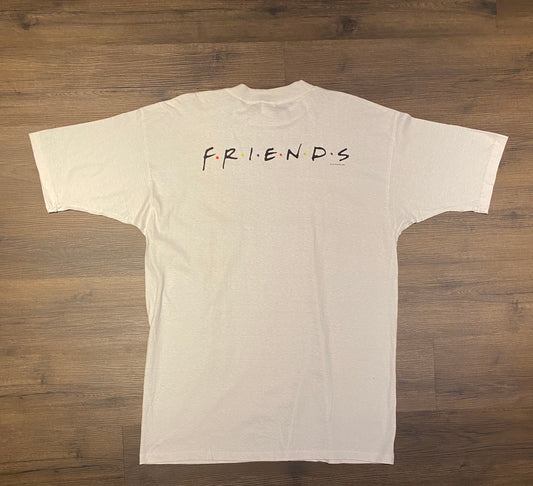 Friends Television Sitcom Graphic Tee | Size XL | Vintage 1990s Television Comedy Single Stitch White T-Shirt | Free Shipping to USA |