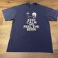 Keep Calm And Feel The Bern Graphic Tee | Size Large | Vintage 2000s Democratic Nominee Bernie Sanders Blue T-Shirt | Free Shipping to USA |