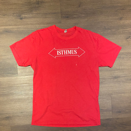 Madison, Wisconsin Isthmus Newspaper Graphic Tee | Size Large | Vintage 2000s Promotional Red T-Shirt | Free Shipping to USA |