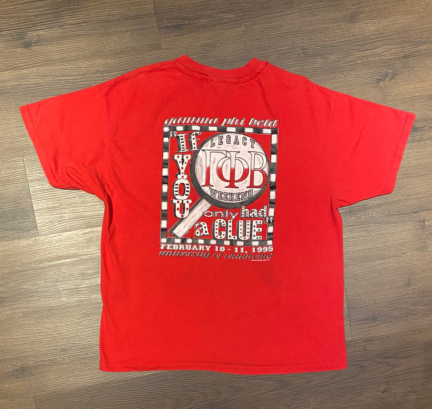 University Of Oklahoma Legacy Weekend Graphic Tee | Size XL | Vintage 1990s Single Stitch Red T-Shirt | Free Shipping to USA |