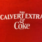Enjoy Calvert Extra & Coke Graphic Tee | Size Small | Vintage 1990s Single Stitch Promotional Red T-Shirt | Free Shipping to USA|