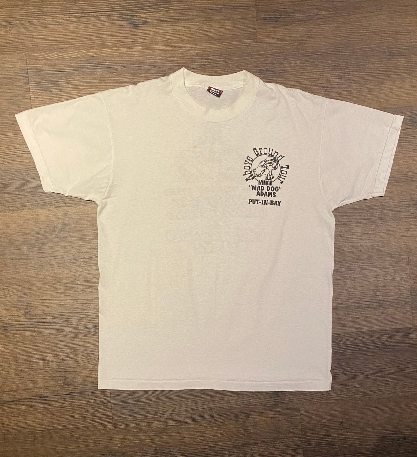 Mike "Mad Dog" Adams Above Ground Tour Graphic Tee | Size XL | Vintage 1990s Musical Entertainer Tour White T-Shirt | Free Shipping to USA |
