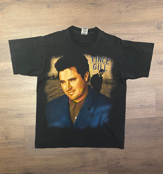 Vince Gill Country Music Tour Promotional Graphic Tee | Size Large | Vintage 1990s Single Stitch Country T-Shirt | Free Shipping to USA |