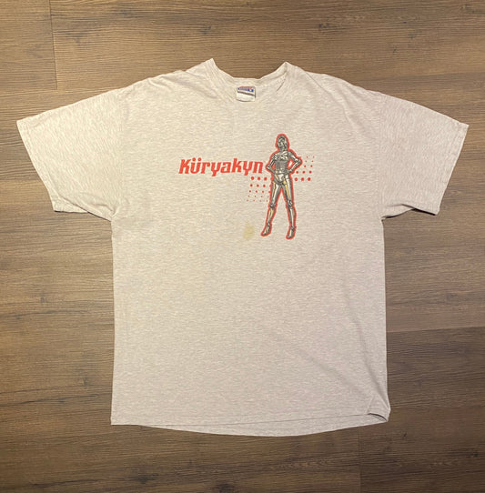 Kuryakyn Motorcycle Parts & Accessories Graphic Tee | Size XL | Vintage 2000s Biker Motorcycle Grey T-Shirt | Free Shipping to USA |