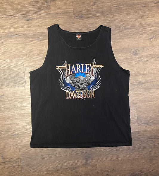 Harley Davidson St. Augustine, Florida Graphic Tee | Size XXL | Vintage 2000s Biker Motorcycle Black T-Shirt | Free Shipping to USA |