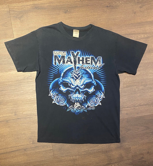 Mayhem First Annual Festival 2008 Graphic Tee | Size Medium | Vintage 2000s Heavy Metal Band Music Black T-Shirt | Free Shipping to USA |