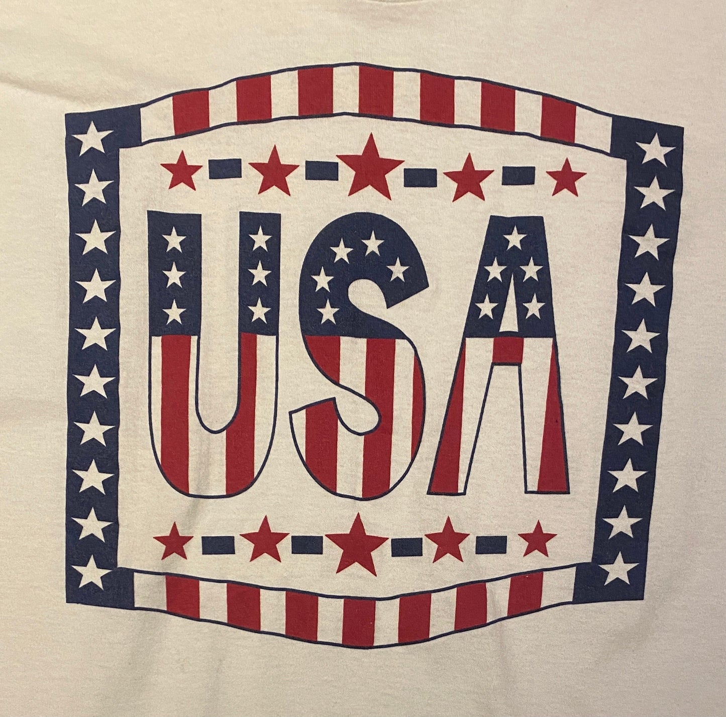 United States of America Flag Graphic Tee | Size Large | Vintage 1990s Single Stitch Tourist T-Shirt | Made in USA | Free Shipping to USA |