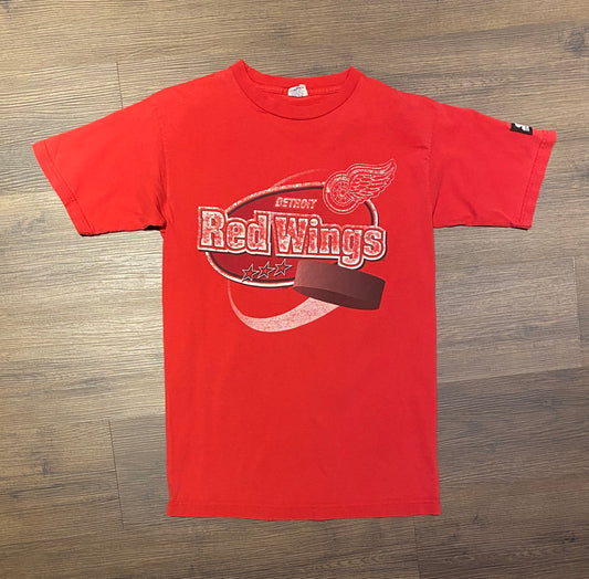 Detroit Red Wings Graphic Tee | Size Youth Large | Vintage 1990s NHL Hockey Starter Branded Red T-Shirt | Free Shipping to USA |