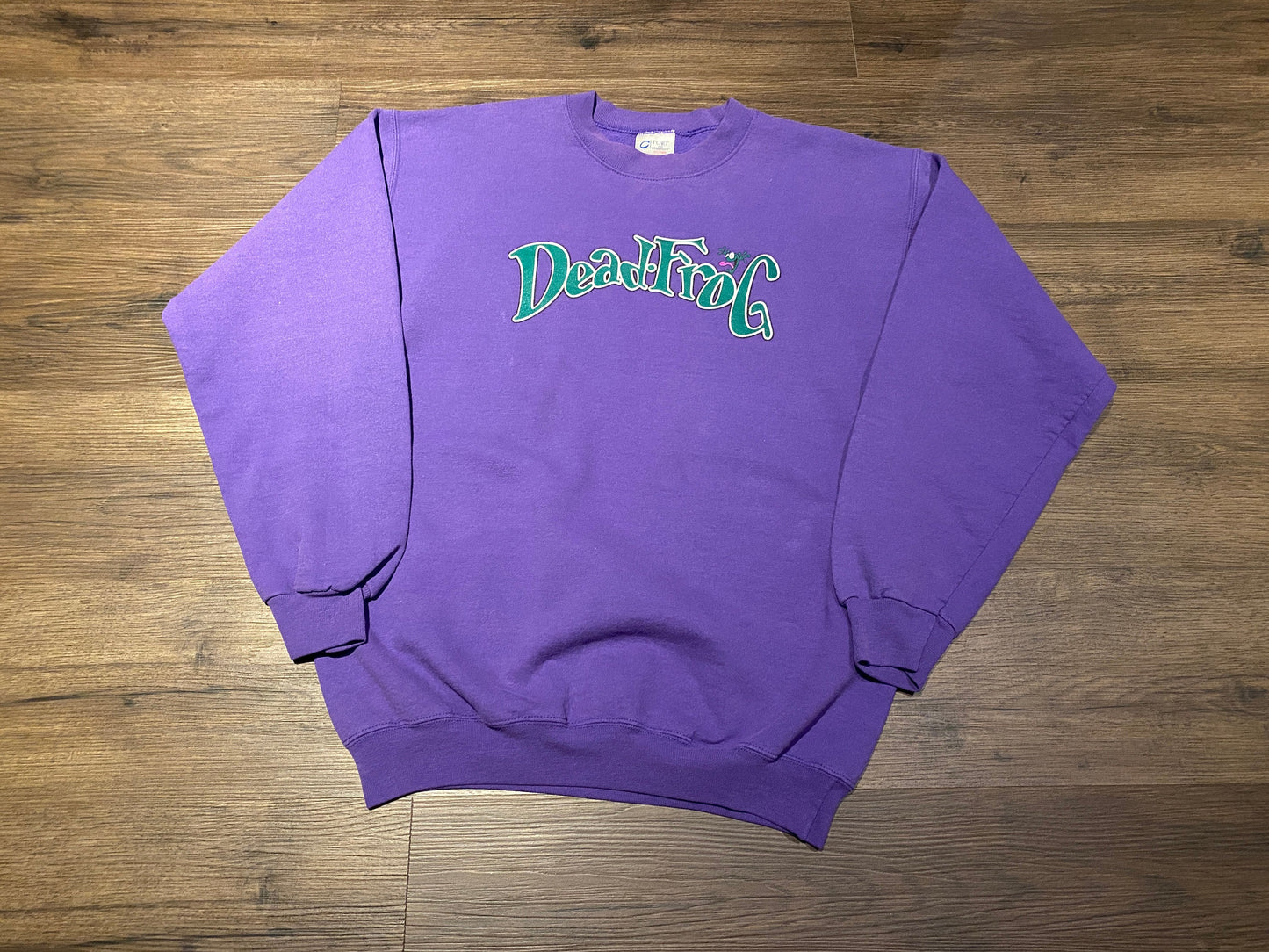 Dead Frog Brewery Graphic Crewneck | Size Medium | Vintage 1990s Promotional Bar Purple Sweater | Free Shipping to USA |