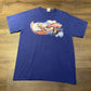 Eagles In The Sky Graphic Tee | Size Medium | Vintage 2000s Retro Animal Graphic Blue T-Shirt |