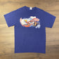 Eagles In The Sky Graphic Tee | Size Medium | Vintage 2000s Retro Animal Graphic Blue T-Shirt |