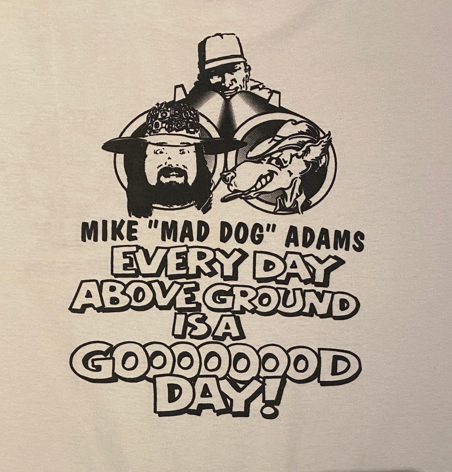 Mike "Mad Dog" Adams Above Ground Tour Graphic Tee | Size XL | Vintage 1990s Musical Entertainer Tour White T-Shirt | Free Shipping to USA |