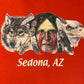 Sedona, Arizona Wolves & Eagles Graphic Crewneck | Size Large | Vintage 2000s Tourist Promotional Red Sweater | Free Shipping to USA |