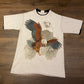 Bald Eagle Big Print Graphic Tee | Size Medium | Vintage 1990s Single Stitch Animal Graphic Grey T-Shirt | Free Shipping to USA |