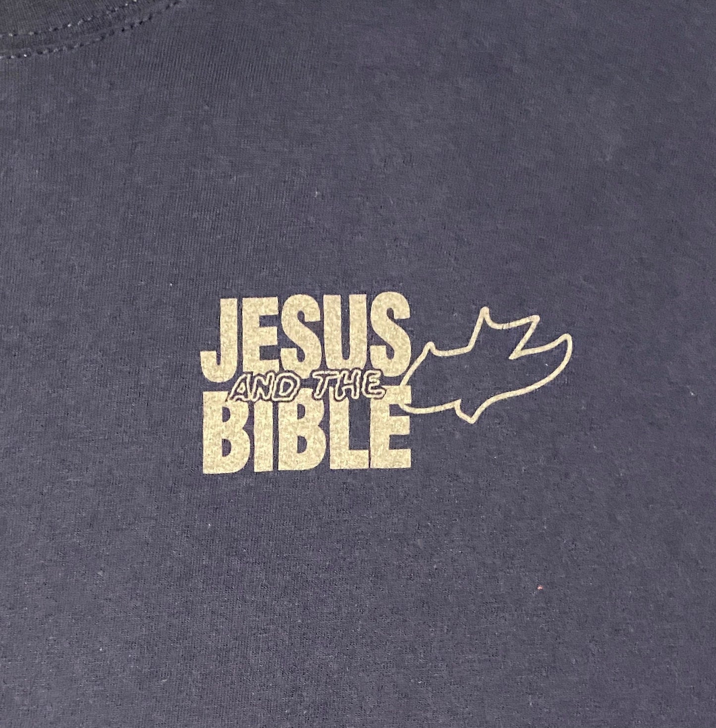 Jesus And The Bible Graphic Tee | Size XL | Vintage 1990s Religion Christianity Bible Blue T-Shirt | Free Shipping to USA |