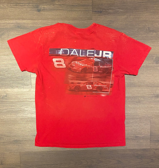 Dale Earnhardt Jr NASCAR Racing Graphic Tee | Size Medium | Vintage 2000s Red Racing T-Shirt | Free Shipping to USA |