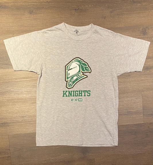 London Knights CCM Graphic Tee | Size Medium | Vintage 2000s Ontario Hockey League OHL Grey T-Shirt | Free Shipping to USA |