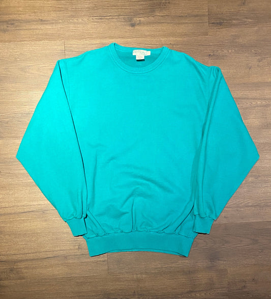 Blank Teal Non-Fiction Canadian Classics Crewneck | Size 4 / XXL | Vintage 1990s Thick Blue / Green Sweatshirt | Free Shipping to USA |