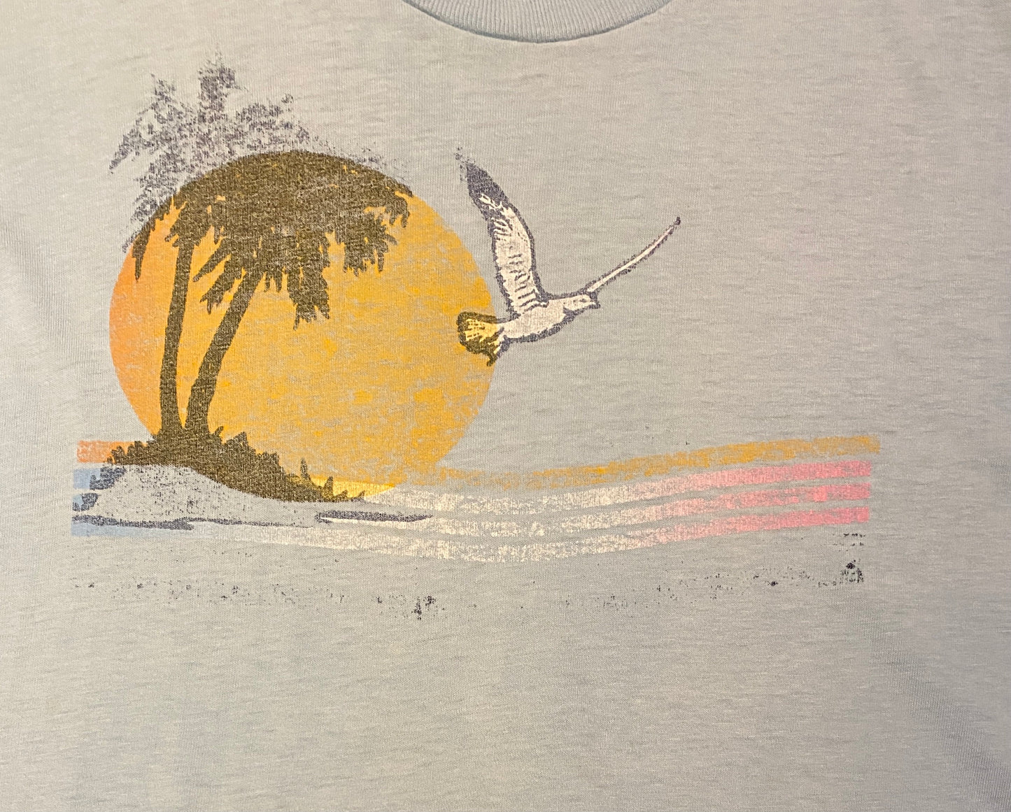 Bird & The Sun Graphic Tee | Size Medium | Vintage 1990s Retro Animal Single Stitch Blue T-Shirt | Scenic Graphic | Free Shipping to USA |