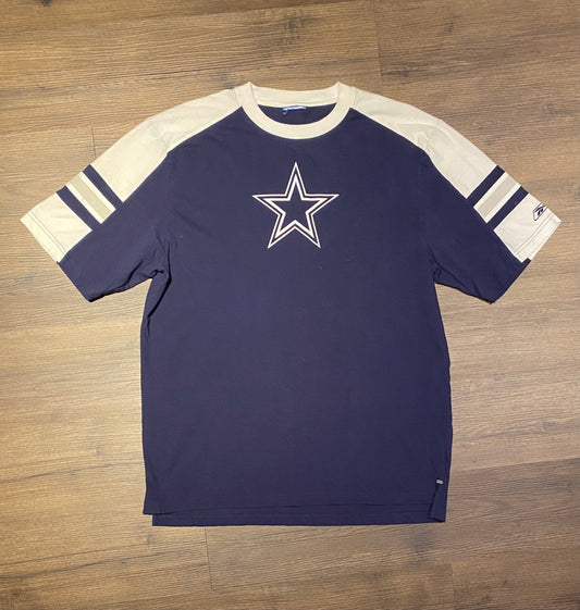 Dallas Cowboys Graphic Tee | Size X-Large | Vintage 2000s NFL Football Blue T-Shirt | Reebok Branded | Free Shipping to USA|